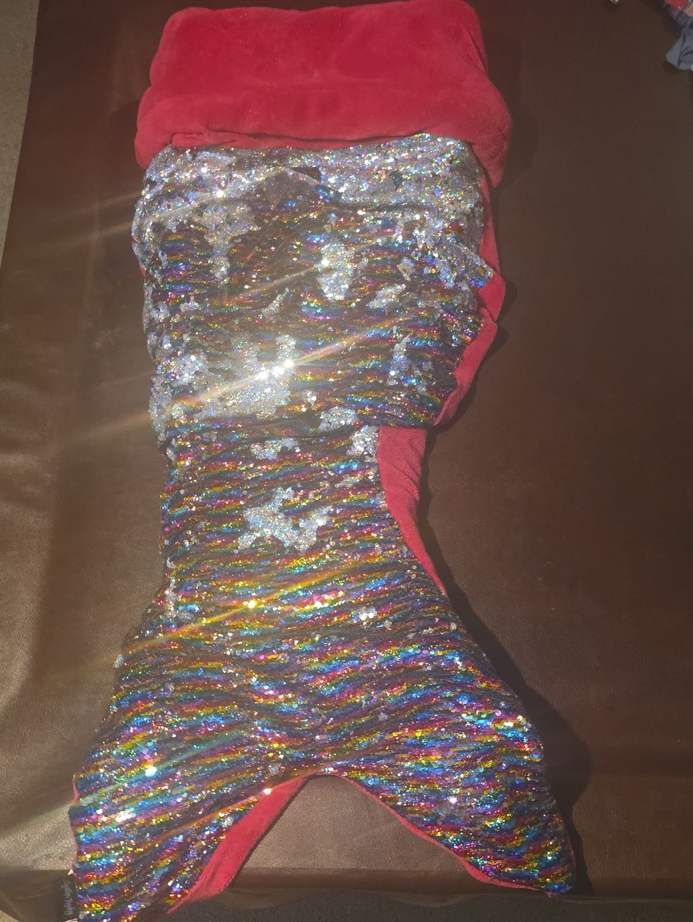 Cynthia Rowley Multicolor wearable flip-sequin mermaid tail blanket or dress-up